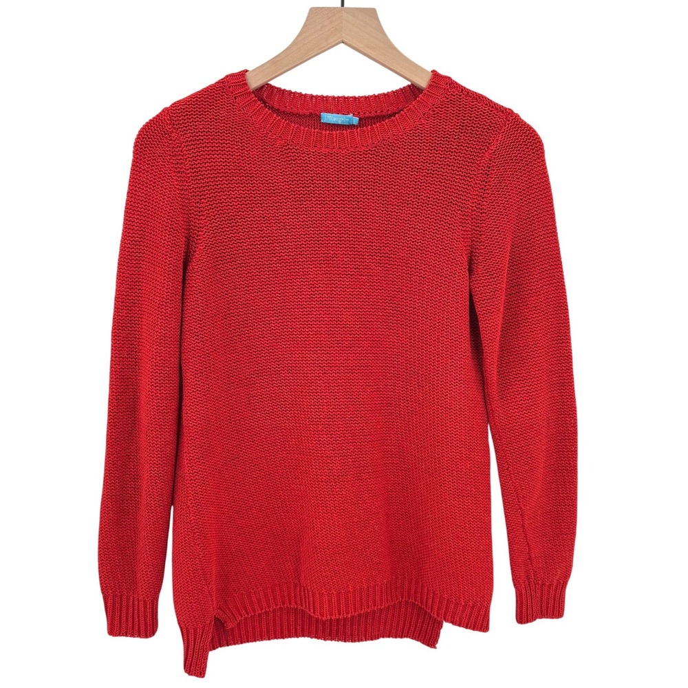 J.‎ McLaughlin Red Garter Stitch Crewneck Sweater Womens Small